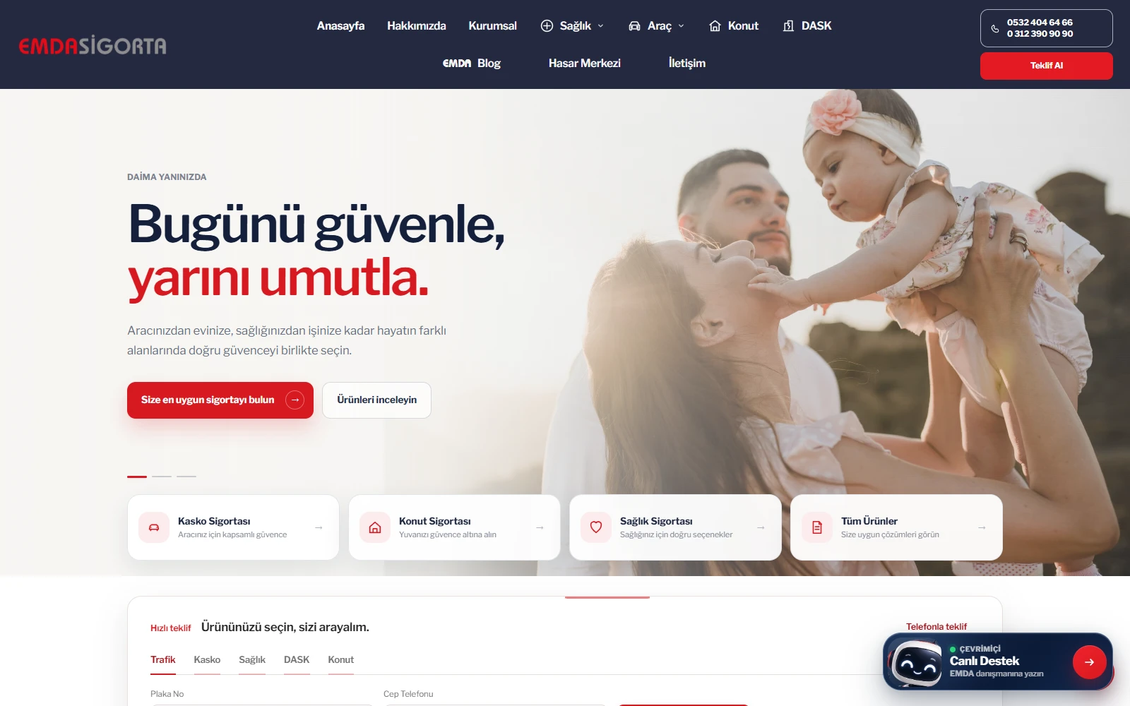Emda Sigorta — Web sitesi