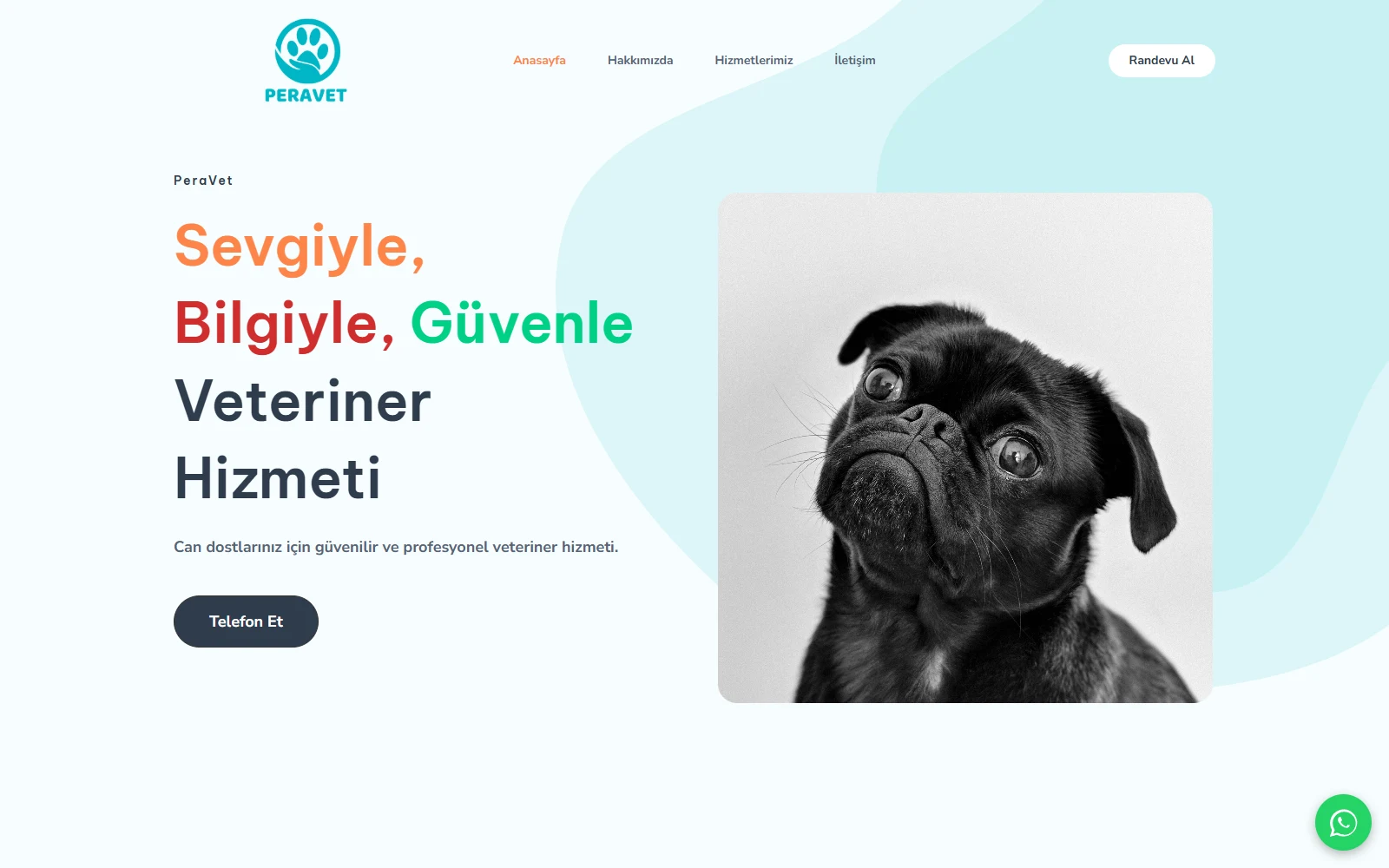 Peravet Veteriner Kliniği — Web sitesi