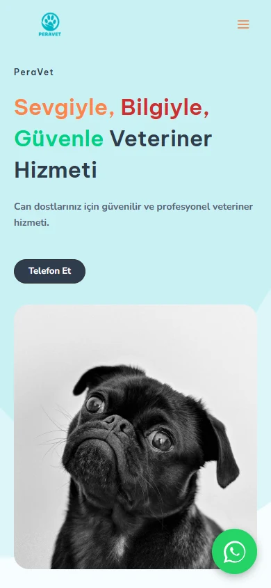 Peravet Veteriner Kliniği — Mobil görünüm