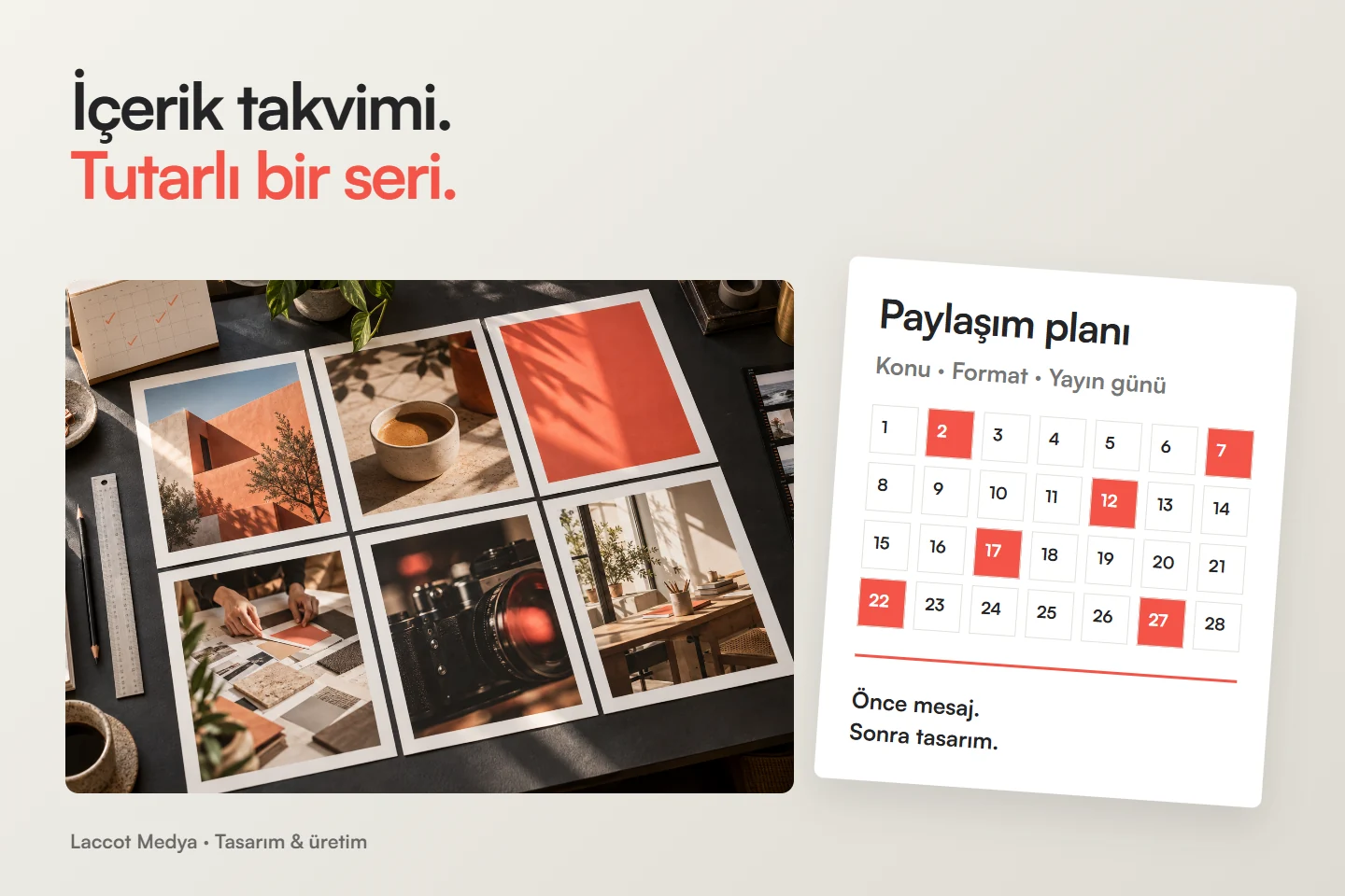 İçerik takvimi ve birbirini tamamlayan sosyal medya tasarım baskıları